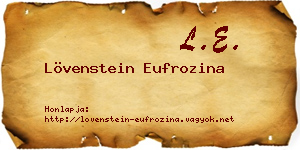 Lövenstein Eufrozina névjegykártya