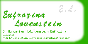 eufrozina lovenstein business card